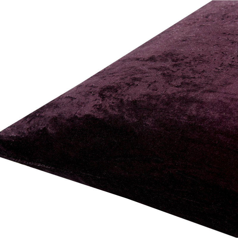 Theodosia 100% Viscose Throw Pillow, Dark Plum, 18" x 18", Polyester/Polyfill