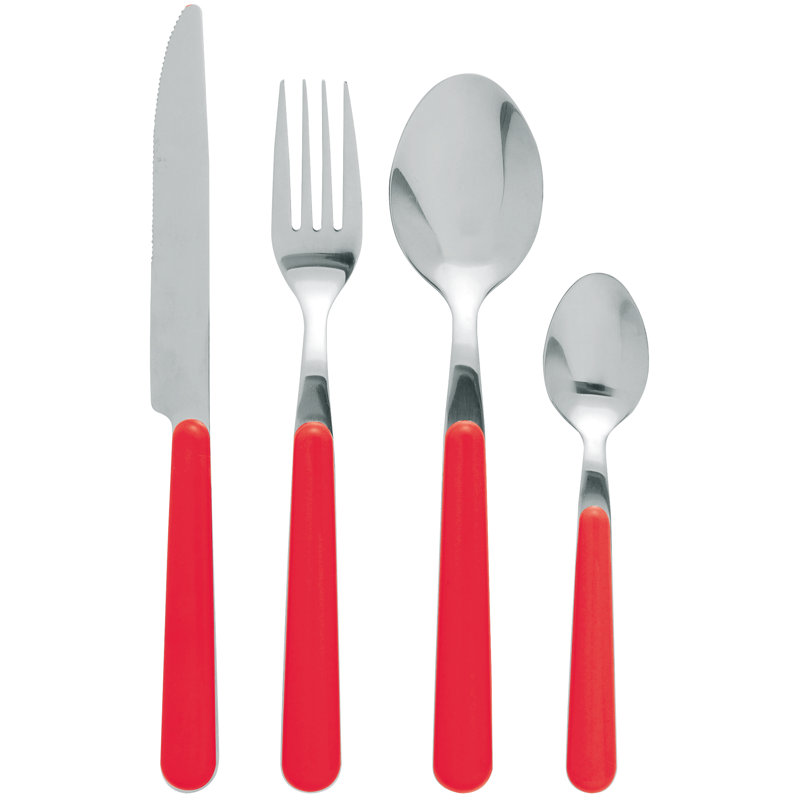 Trendy Rosita 24 Piece Cutlery Set, Service for 6, Red