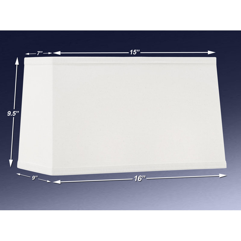 Abat-jour rectangulaire en lin blanc H 9,5 po x l 9 po (araignée)