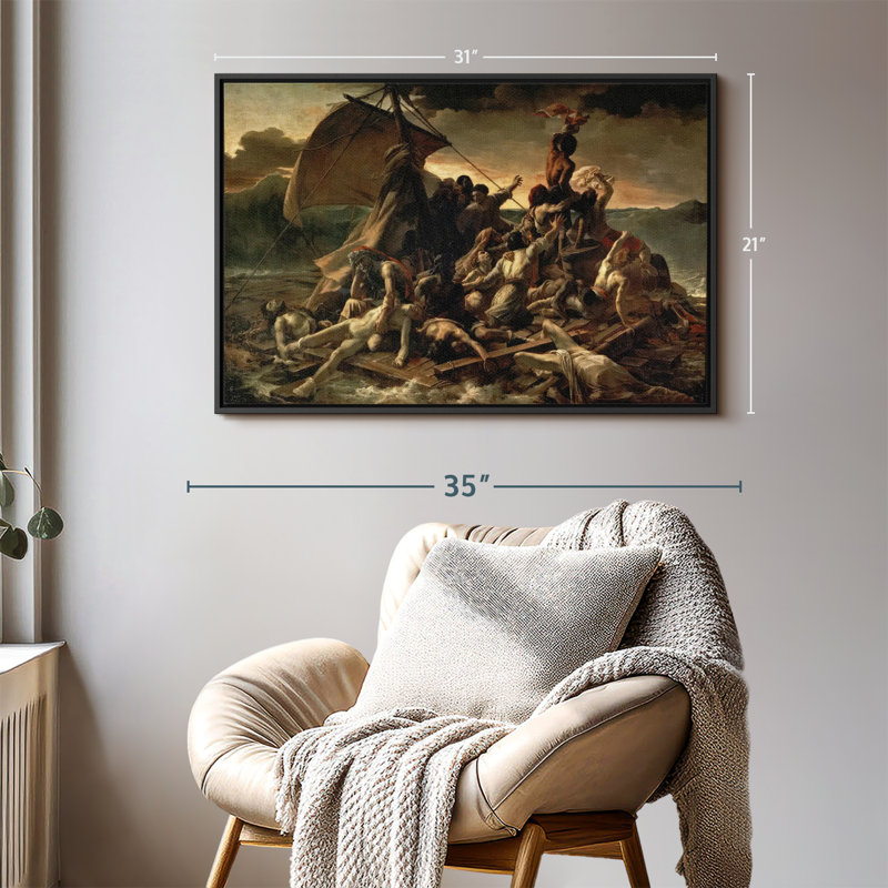 "Le radeau de la méduse", H 31 po x l 21 po