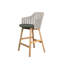 Choice Chair Indoor and Counter Four Teak Legs Base with Upholstery Cane-line Zen Seat Cover in Taupe/Dark Green-1806380562