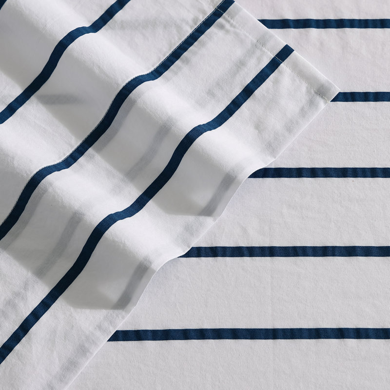 Ensemble de draps en percale de coton 200 fils Bradford, Ensemble de draps pour très grand lit avec 2 taie
