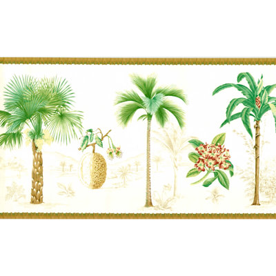 Adalae Tropical Palm Trees Wallpaper Border