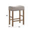 Tabouret à hauteur de comptoir Martha II en lin brun clair et chêne vieilli (ensemble de 2)-1944801137