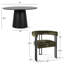 Ensemble de table de salle à manger pour 4 personnes Carlen avec table ronde de 52 po et 4 chaises rembourrées en velours-104562068