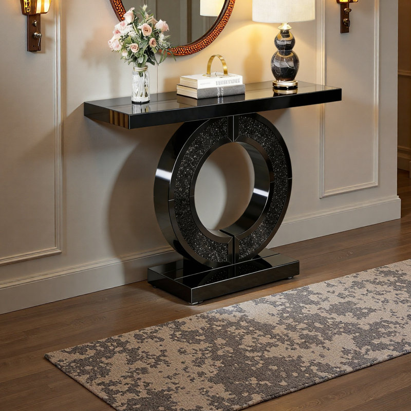 Console en O avec miroir, Noir