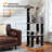 Plush 57.8-Inch Cat Tower Black-752478852