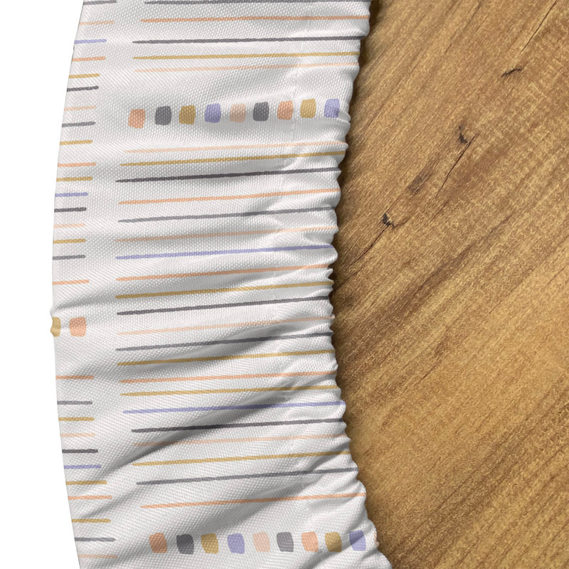 Ambesonne Colorful Fitted Round Tablecloth Multicolor, 64.17" Round