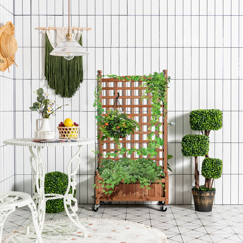 Bardot Wood Planter Box with Trellis, 2