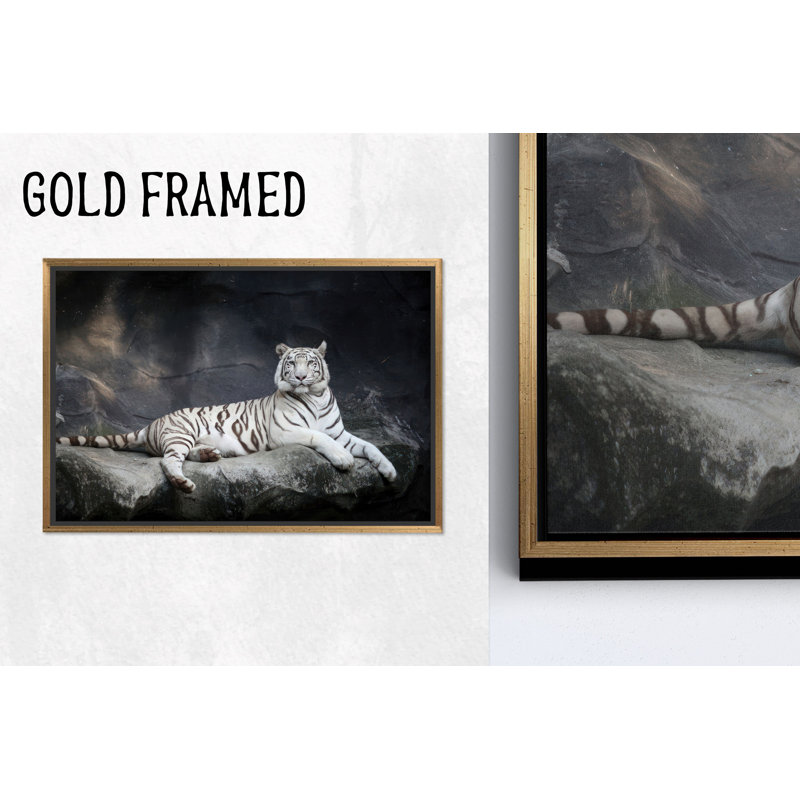 Élégante toile imprimée tigre blanc: art mural animal minimaliste, toiles 1P, 27,6 po H x 39,4 po l