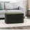 Repose-pieds rectangulaire en velours avec repose-pieds