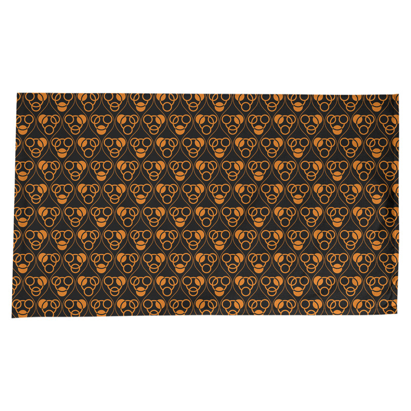 Festive Hol Tablecloth, 102" L x 58" W, Orange/Black