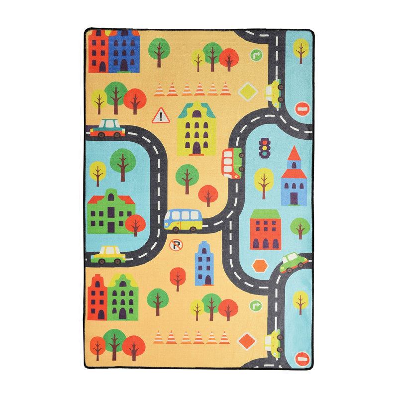Stylish Polyester Area Carpet, 3.3 x 5.2 ft | 100% Antibacterial Material, 0.4 in Pile Height | Non-Slip Underside, Machine Washable | Perfect for Living Room & Bedroom Decor, Soft & Durable Design