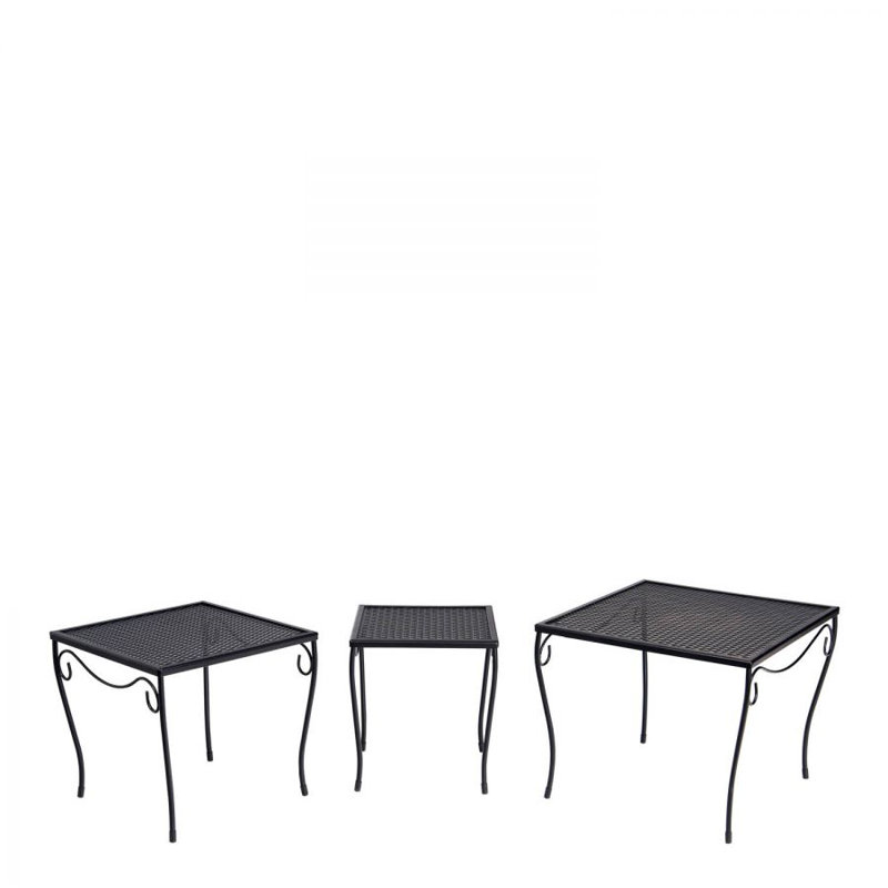 Occasional Outdoor Square Side Table, Textured Black