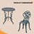 Outdoor 3-Piece Cast Aluminum Rose Bistro Set-1053590771