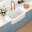 33" L x 21" W White Ceramic Farmhouse Kitchen Sink with Sink Grid and Basket Strainer