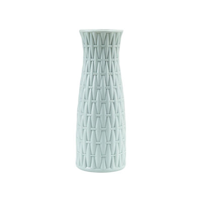 Artificial Flower Plastic Vase Dry And Wet Flower Arrangement Container Imitation Rattan Woven Plastic Flowerpot Imitation Porcelain Imitation Glazes Decorative Vase