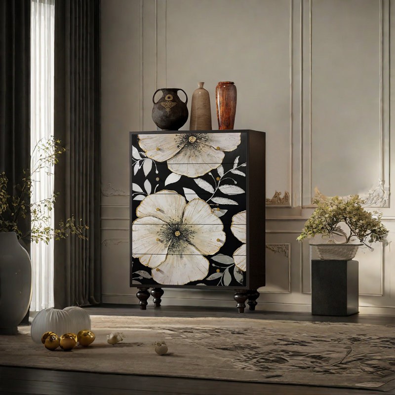 Commode d'appoint en bois massif italien