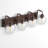 4 - Light Vintage Vanity Light Clear Glass Diamond Shade, Oil Rubbed Bronze-663143504-663143507-663143509