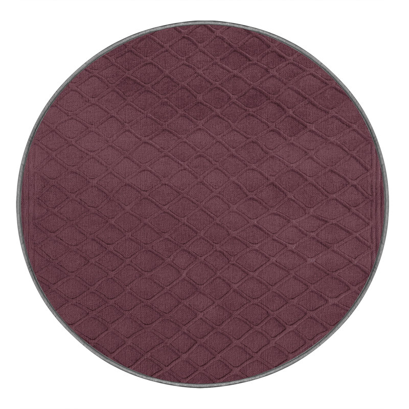 Machine Washable Trellis Brown Area Rug, Round 5'
