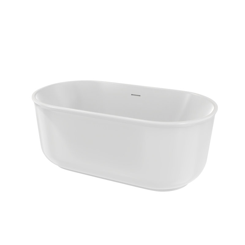 Alliance Pro 59 in. L x 31-1/2 in. W x 23-5/8 in. H Freestanding Acrylic Bathtub, Chrome