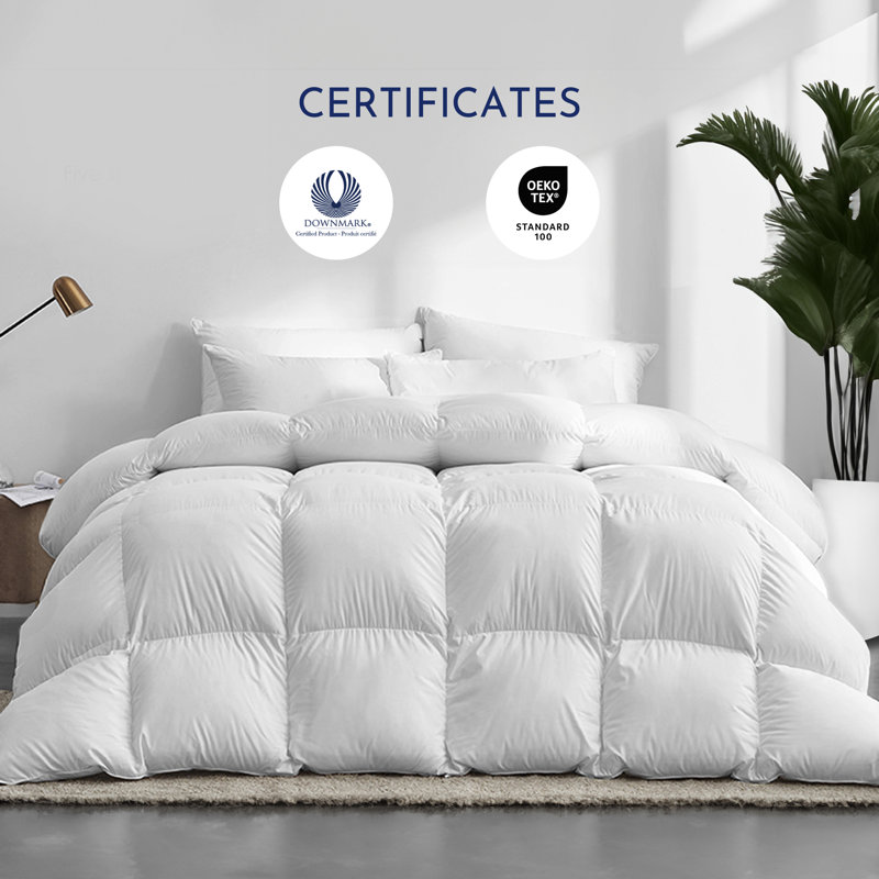 Édredon en duvet d'oie blanche hongrois avec coquillage en coton 700T, Twin