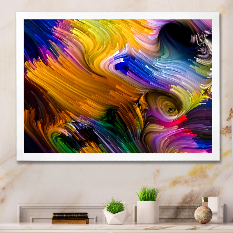 «Living Liquide Art VII», reproduction sur toile encadrée, Cadre photo blanc, H 30 po x l 40 po x P 1,5 po