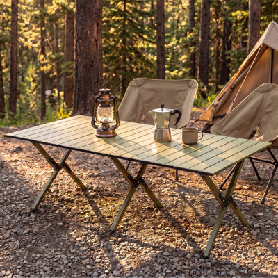 Table de camp pliable en acier légère