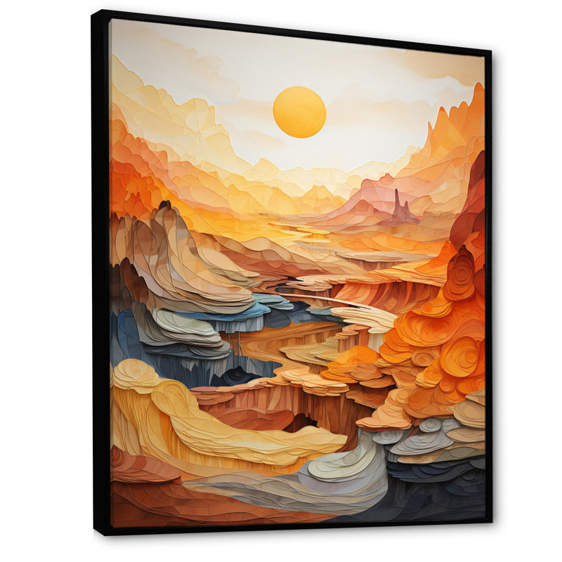 Isold Bold Landscape Canyon Desert II - Canyon, art mural, H 44 po x l 34 po x P 1,5 po, Cadre flottant noir
