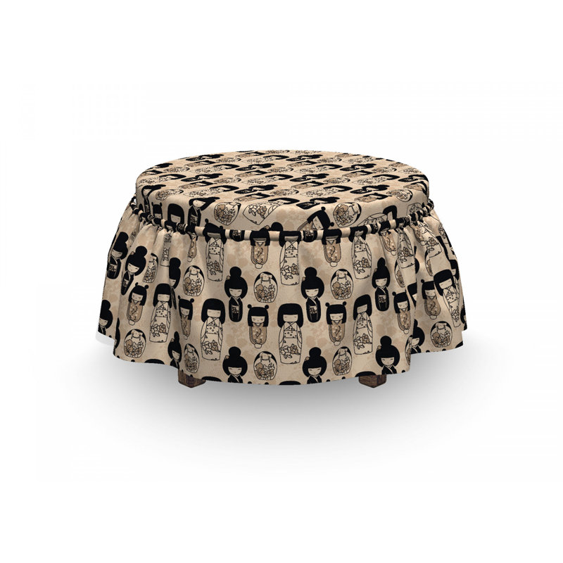 Housse pour repose-pieds little kokeshi