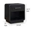 Robeck Nightstand, 1 Drawer, Black 26 Inch, Silver Metal Handles