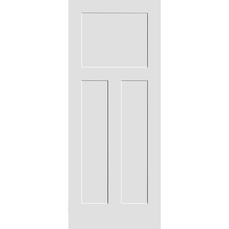 26" x 80" White Primed Solid Wood Shaker Interior Door