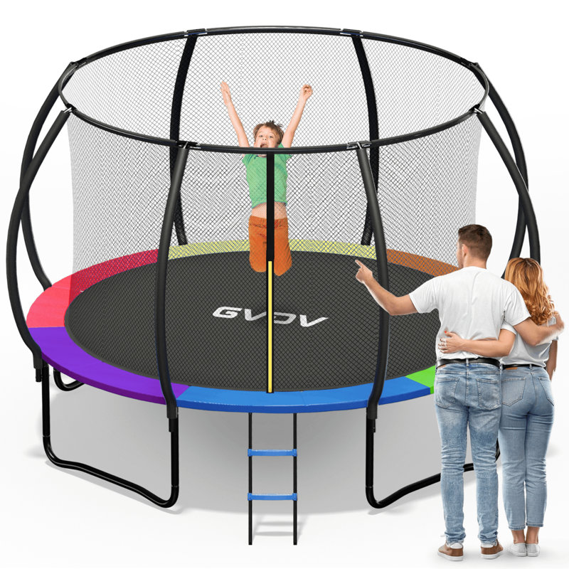 Trampoline récréatif pour enfants 10 pi avec enceinte de sécurité - utilisation intérieure et extérieure