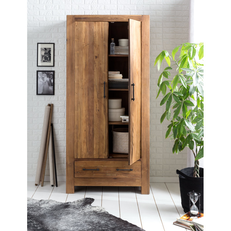 Amanpreet 2 Door Solid Wood Wardrobe