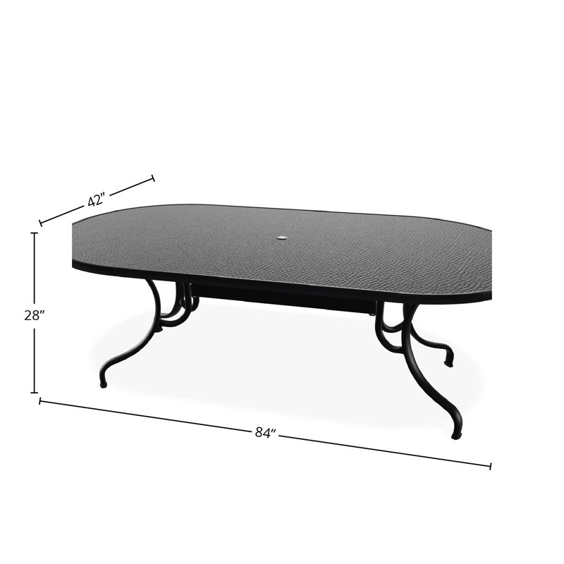 Outdoor Oval Dining Table, Black
