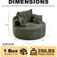 Canapé-lit simple en velours côtelé et éponge, moelleux et confortable, avec oreiller intégré, sans assemblage, et fauteuil moderne en mousse. Coussin de 127 cm (50 pouces).-199078669-199078707