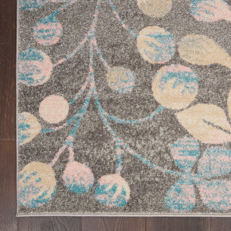 Leeming Floral Indoor Rug, Rectangle 4' x 6'
