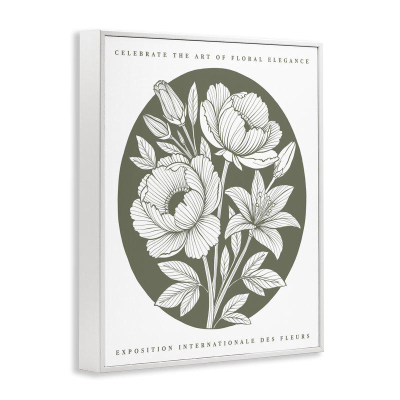 «Rounded Green Iris Blossoms», estampe numérique encadrée, Giclée encadrée blanc bord de mer, H 30 po x l 24 po