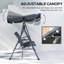 Outsunny 3 Seater Swing Chair, Garden Bench, Adjustable Canopy, Grey