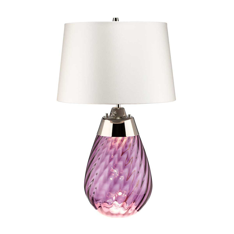 Morrisdale Glass Table Lamp, White, Pink