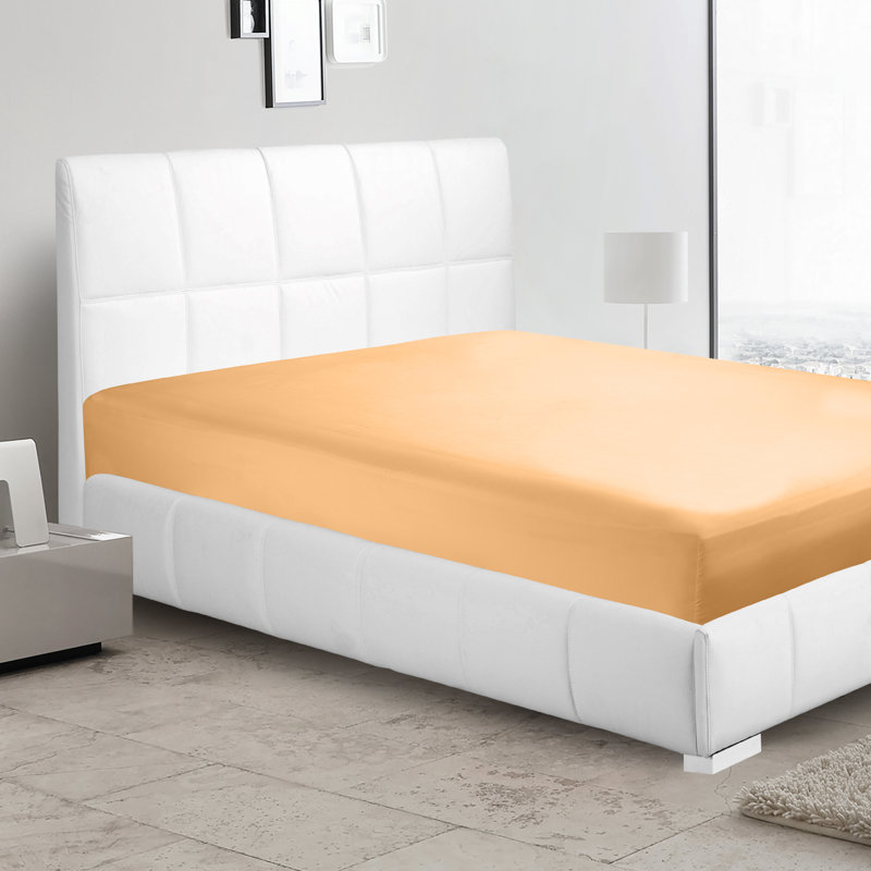 Drap-housse simple de couleur unie Premier., Orange abricot, Très grand
