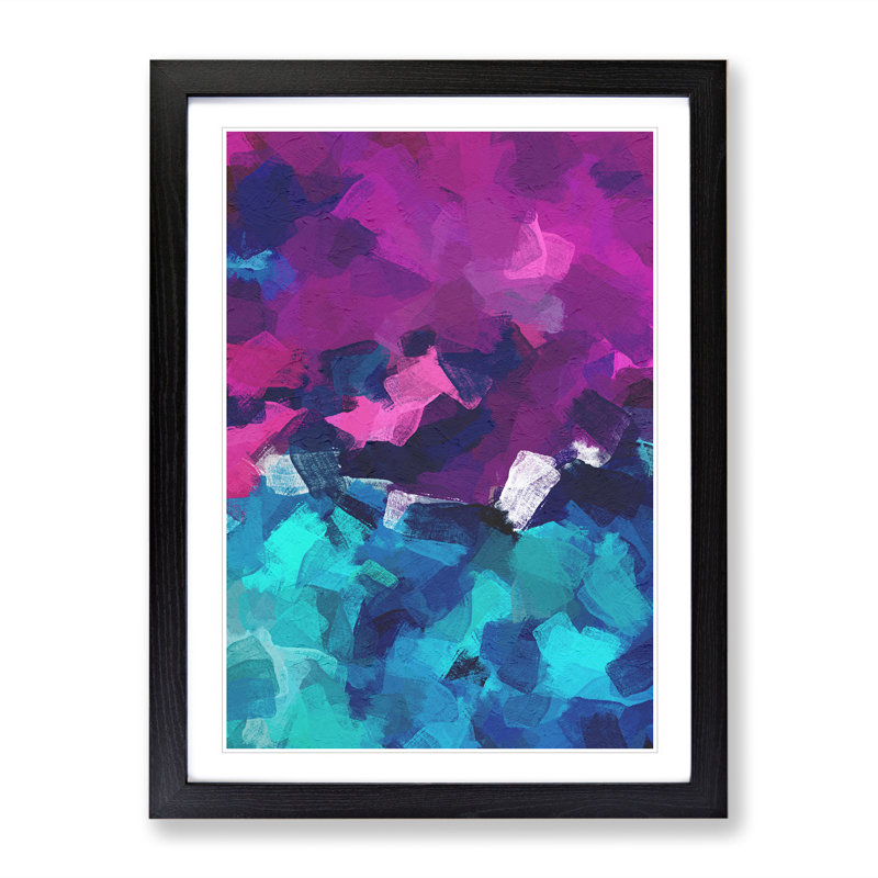 XV1022-462X Adjusted Memory Abstract - Single Picture Frame Painting, 64cm H x 46cm W x 2cm D, Black