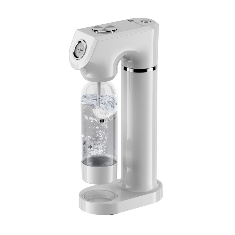 Machine à soda pétillante Culinaire Chef, compatible avec les bouteilles de CO2 standard, Blanc