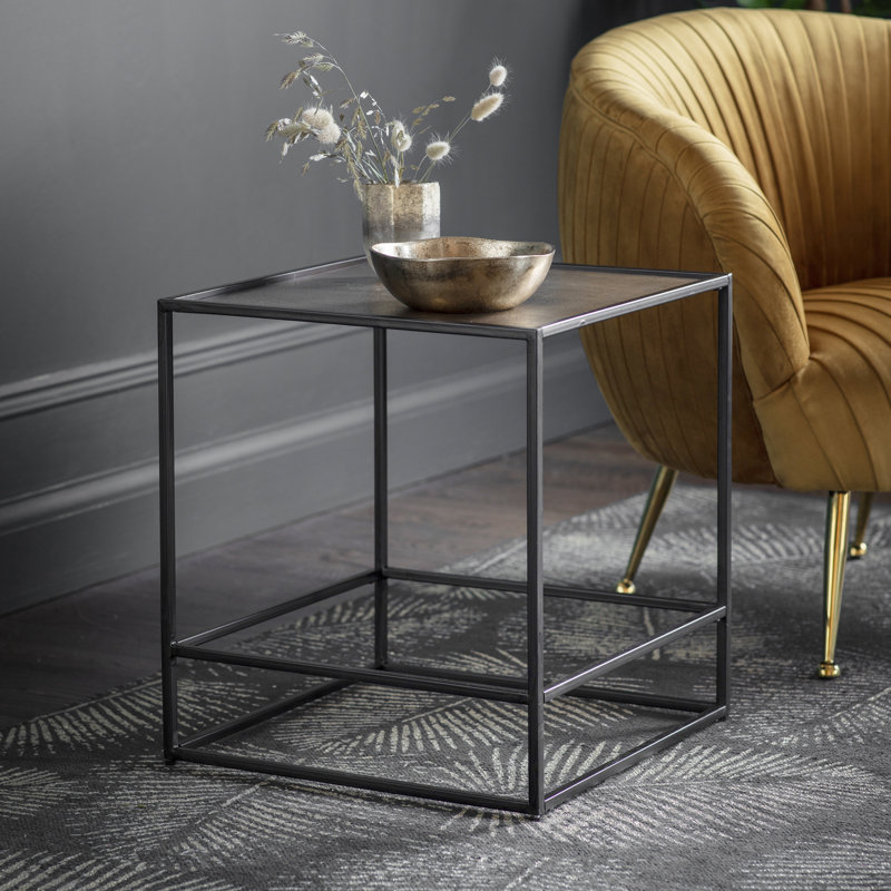 Sabrina Glass Top Frame End Table