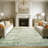 Distressed Abstract Non Slip Washable Area Rug(5'X7', Green)-819964419