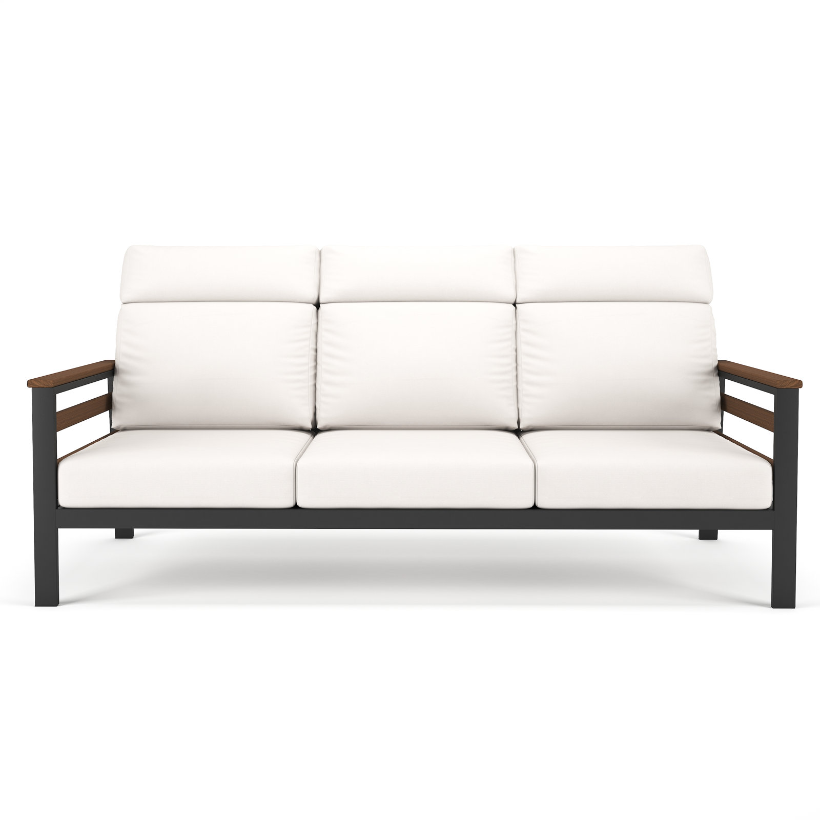 Townsend 80" Sunbrella® Patio Sofa, Brown, Canvas White