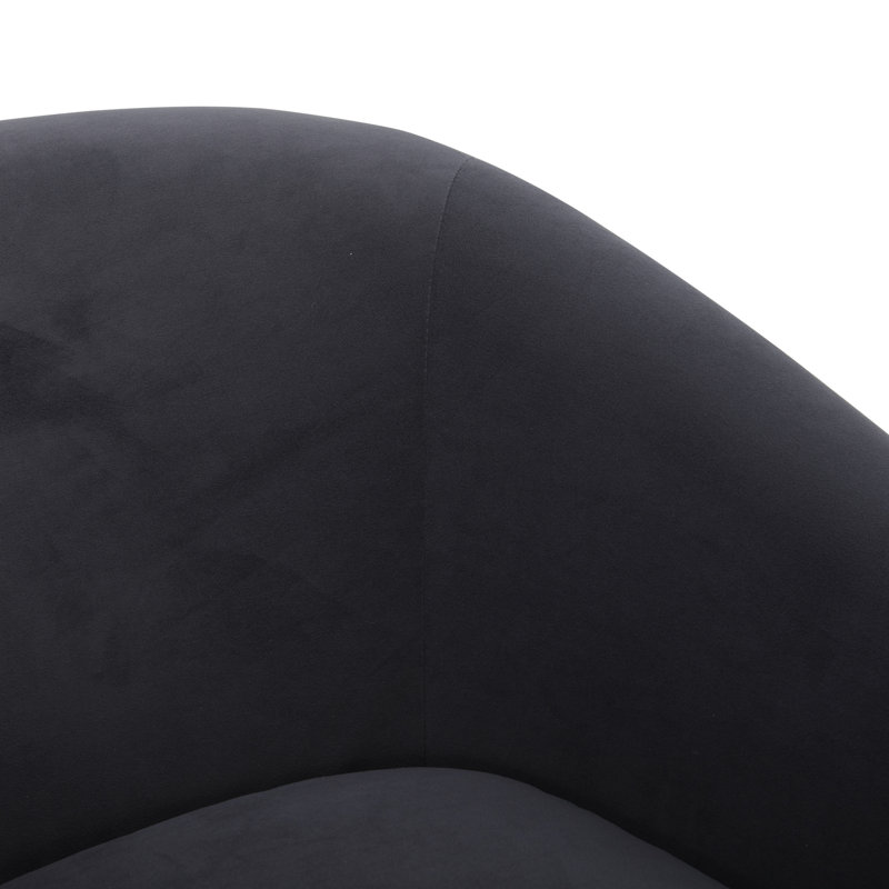 Fauteuil demi-tonneau pivotant Bennett, Velours performance asphalte Bella