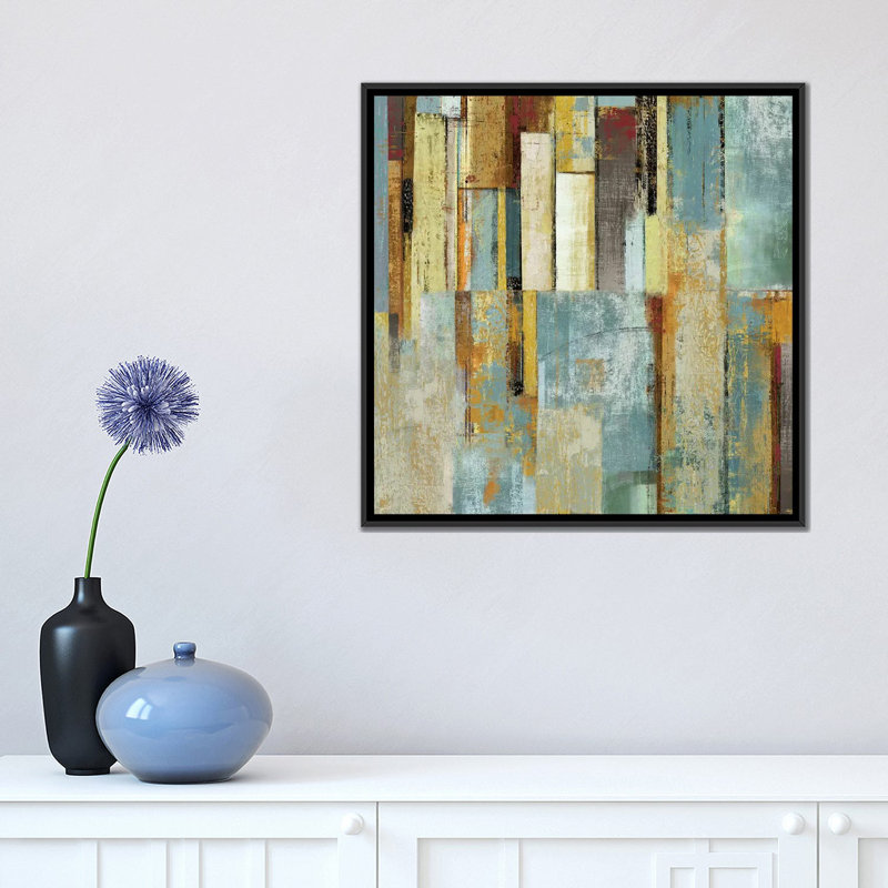 « tribeca i », reproduction sur toile, H 18 po x l 18 po x P 1,5 po, Toile encadrée noire, Pas de tapis