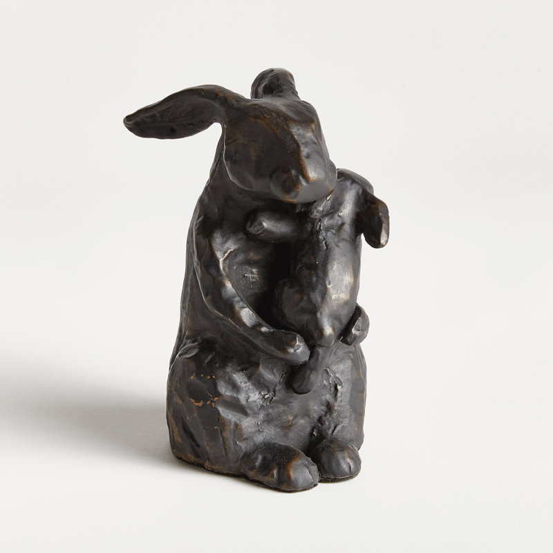 MOTHER RABBIT SCULPTURE, Black