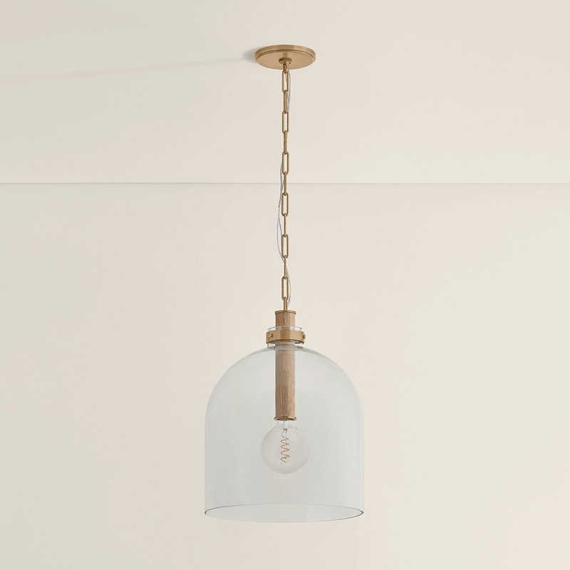 Troy Lighting Kori wide 1 Light Pendant in Patina Brass, 25 W, 72" H x 15.75" W x 15.75" D